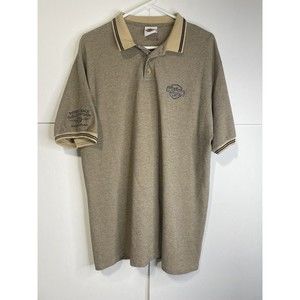 Vintage Harley Davidson Logo Polo Shirt Men's XL Brown Myrtle Beach SC USA